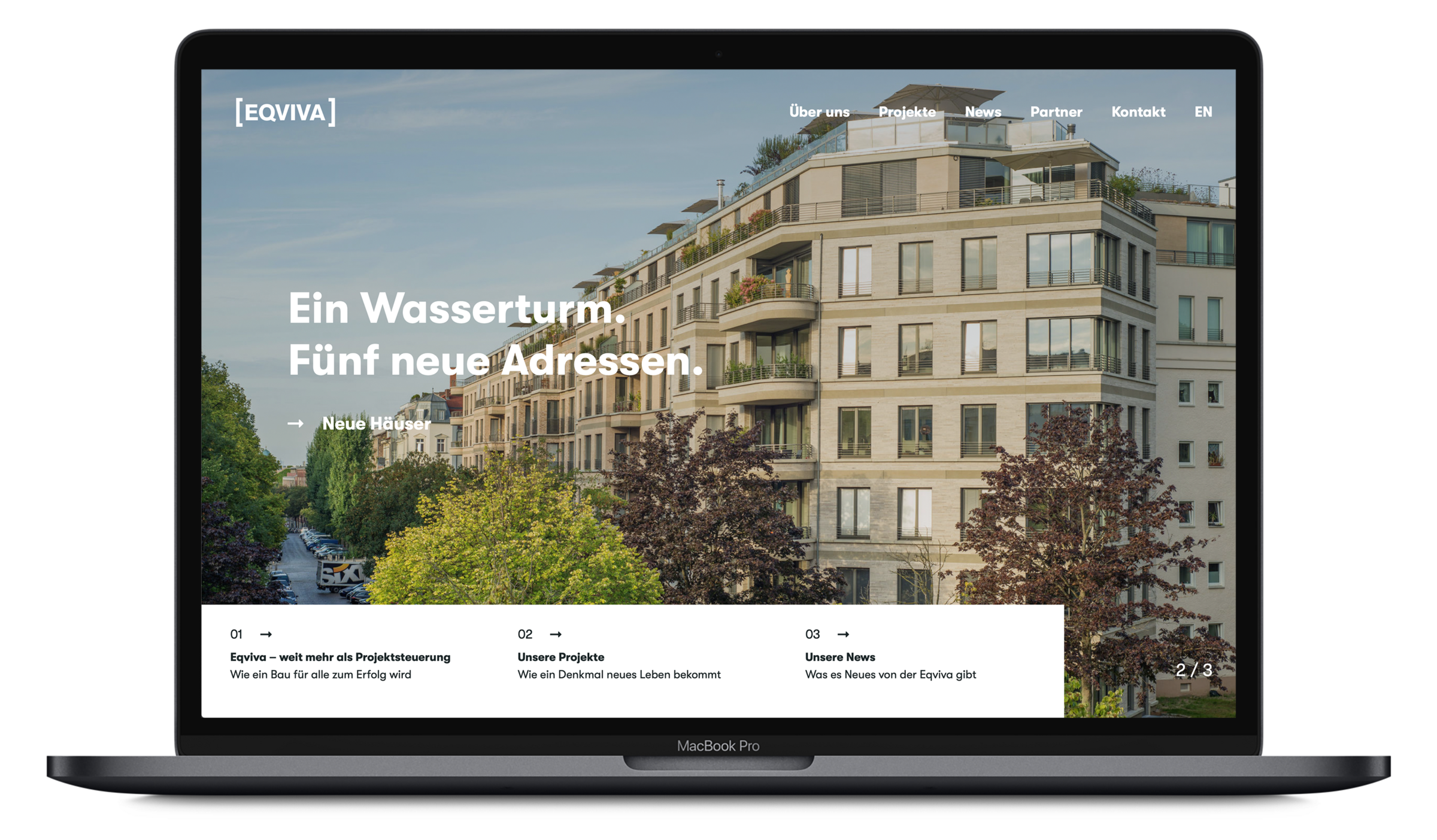 UI UX der Corporate Website für Eqviva