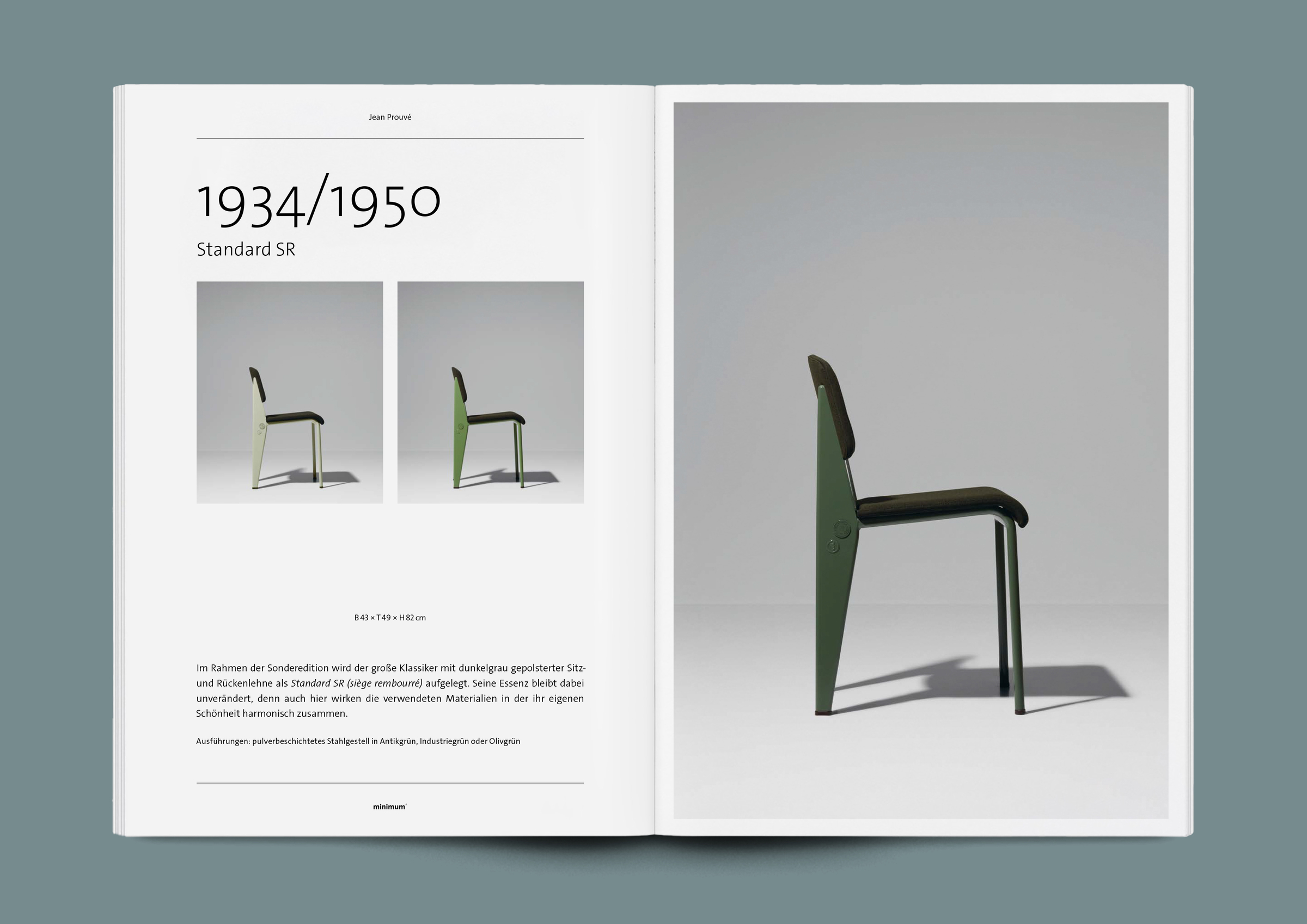 Gestaltung der Monografie „Prouvè RAW“ für minimum einrichten