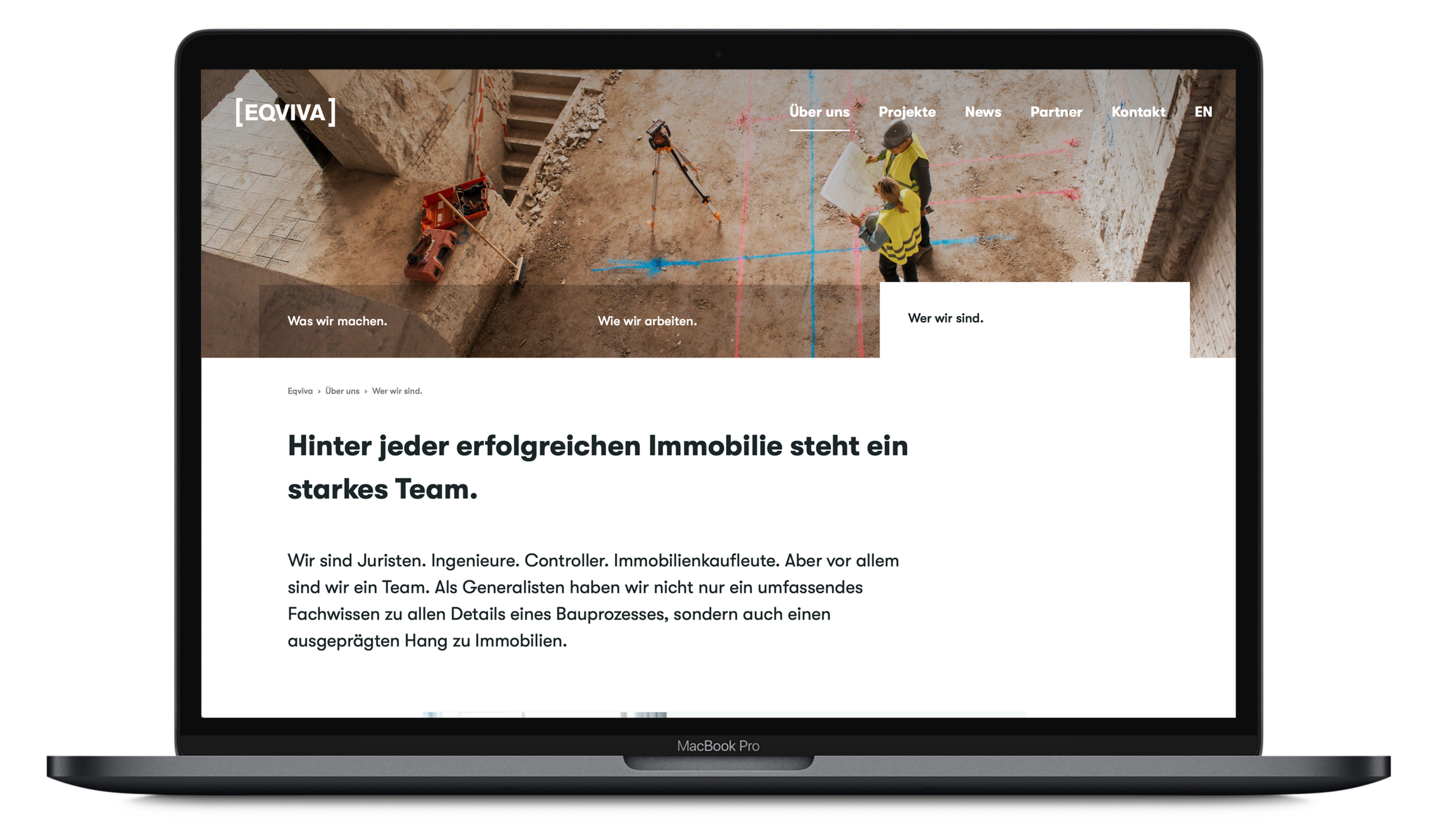 UI UX der Corporate Website für Eqviva