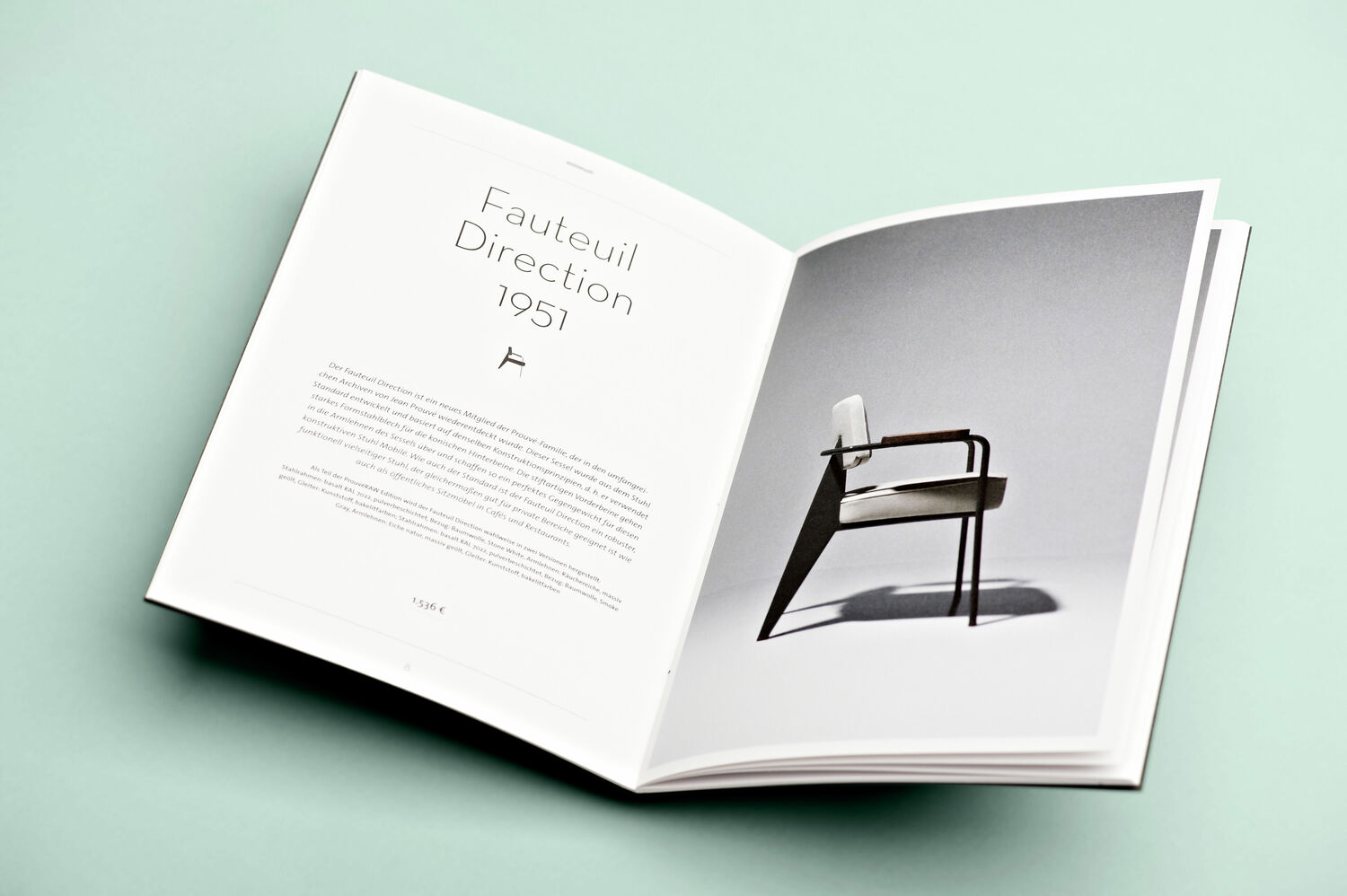 Gestaltung der Monografie „Prouvè RAW“ für minimum einrichten