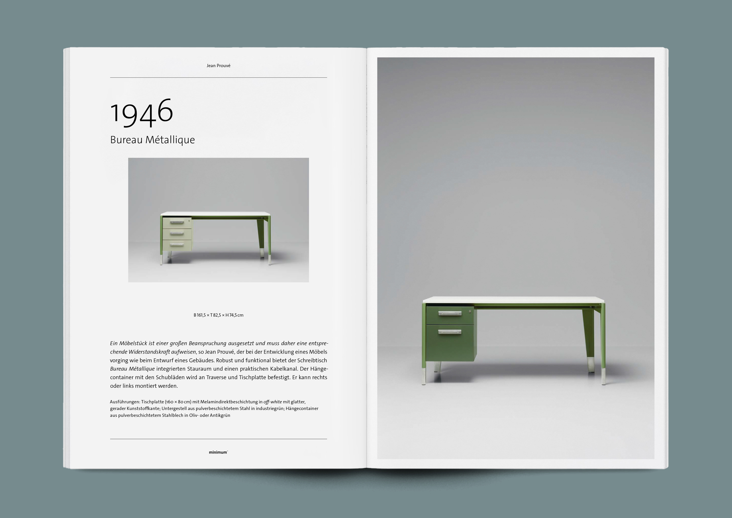 Gestaltung der Monografie „Prouvè RAW“ für minimum einrichten