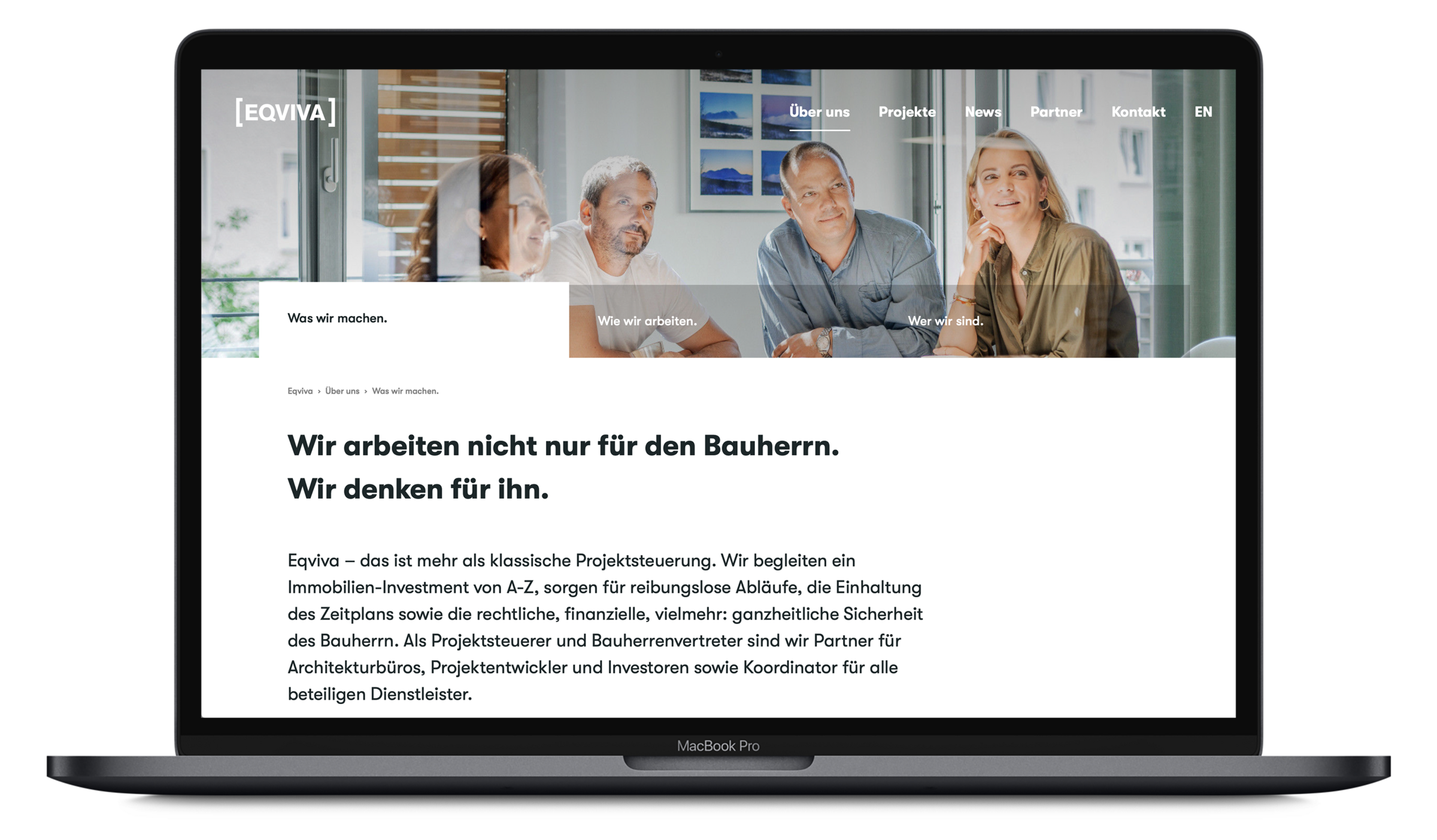 UI UX der Corporate Website für Eqviva