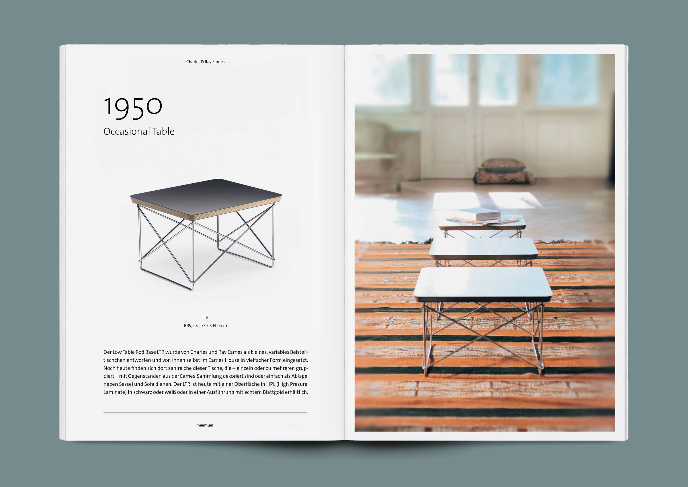 Gestaltung der Monografie „Ray und Charles Eames“ für minimum einrichten