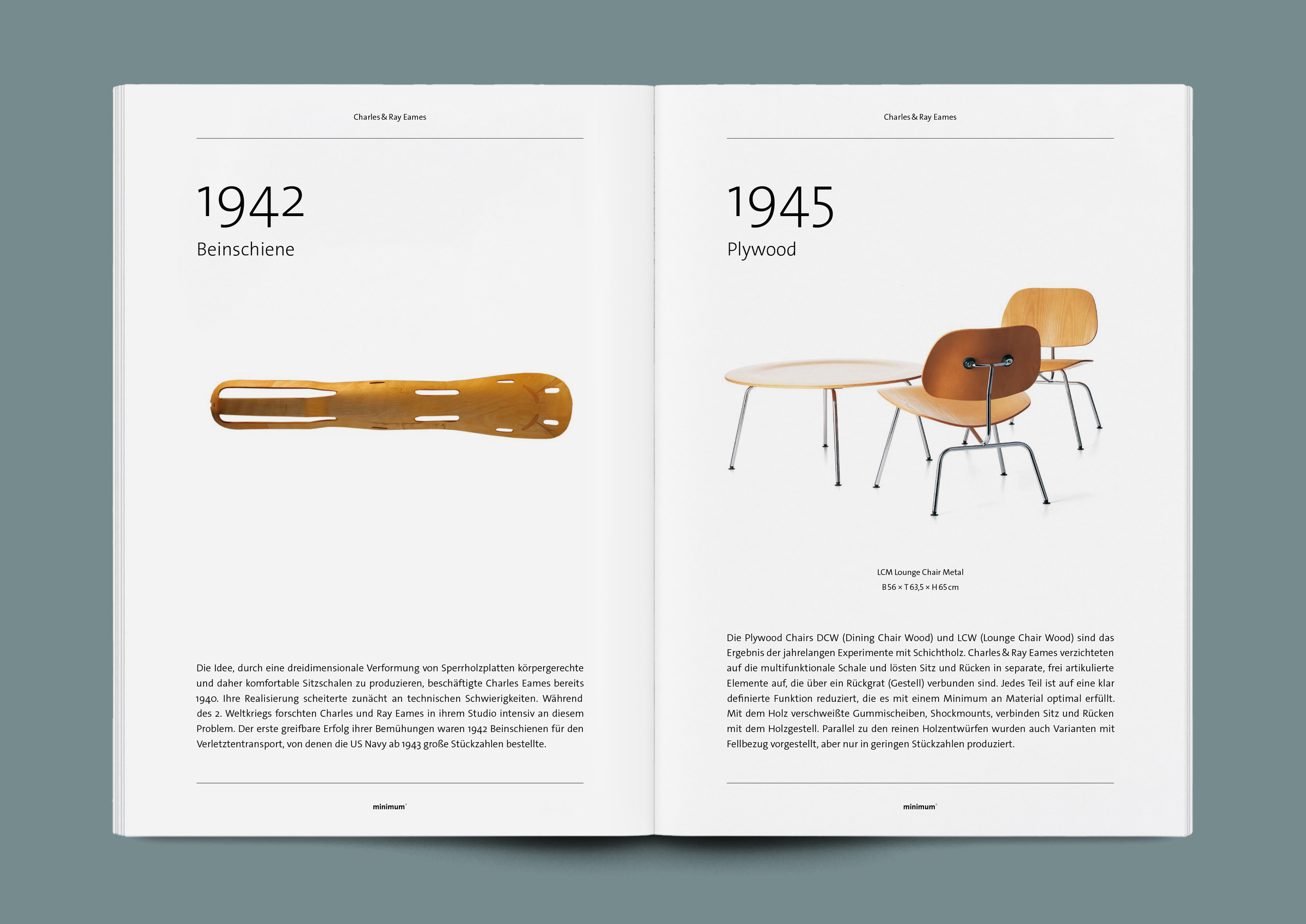 Gestaltung der Monografie „Ray und Charles Eames“ für minimum einrichten