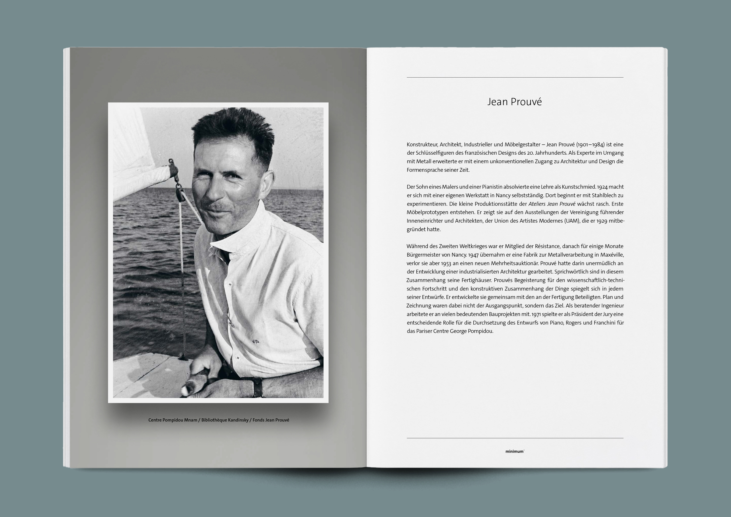 Gestaltung der Monografie „Prouvè RAW“ für minimum einrichten