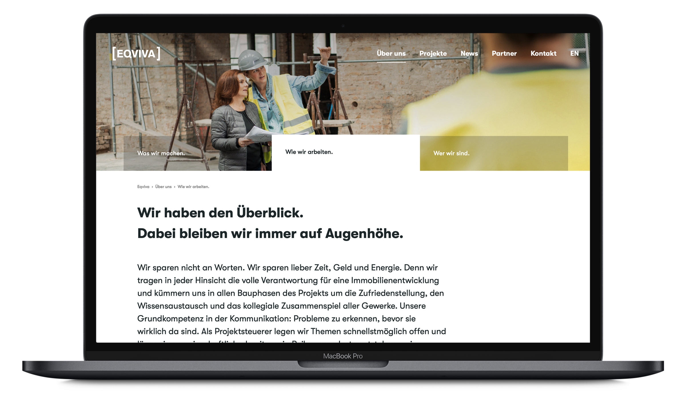 UI UX der Corporate Website für Eqviva