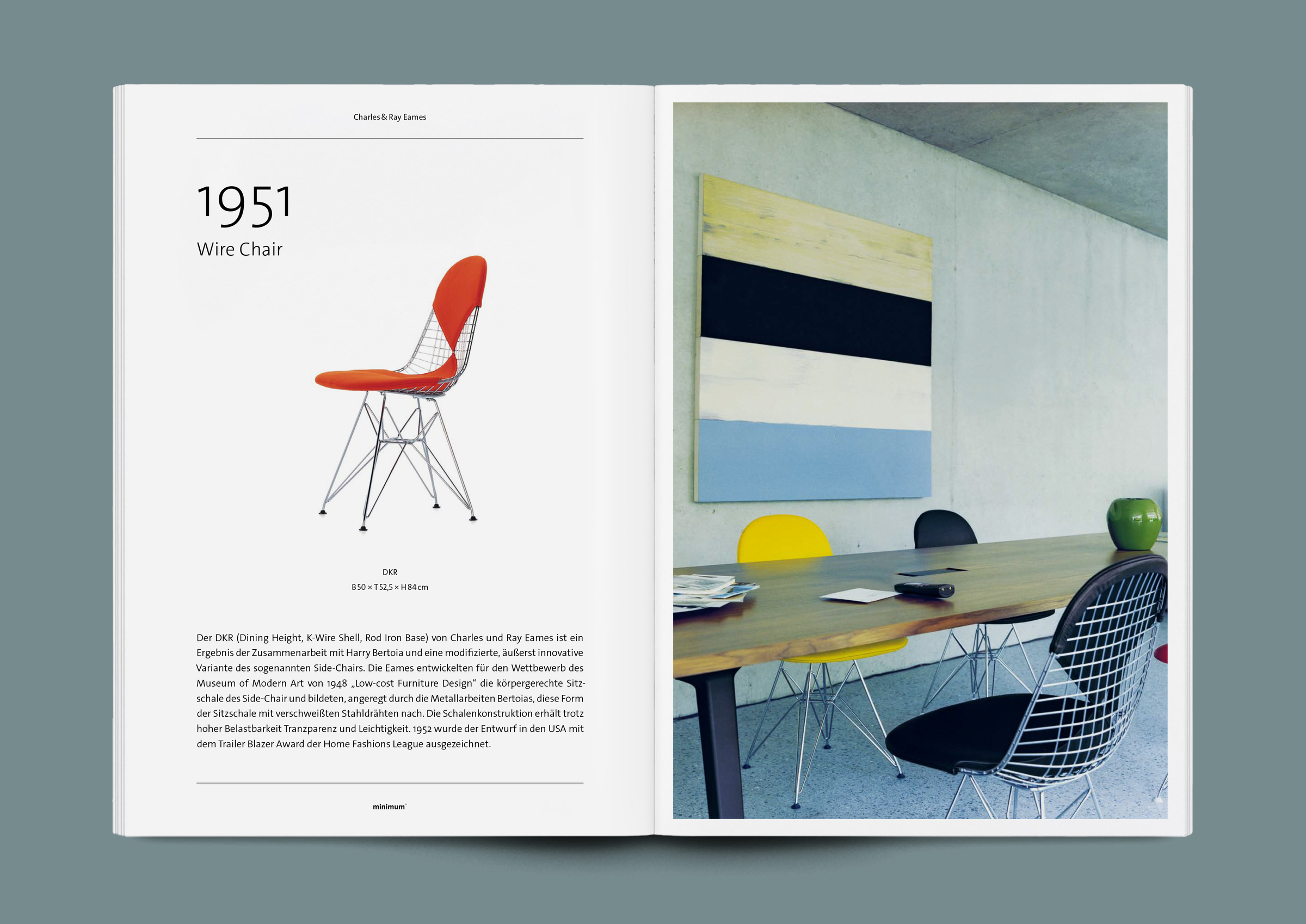 Gestaltung der Monografie „Ray und Charles Eames“ für minimum einrichten
